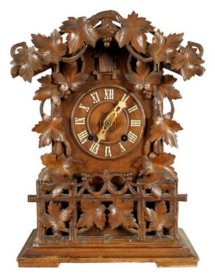 Lot 477 - A LATE 19TH CENTURY BLACK FOREST FUSEE CUCKOO CLOCK BY GORDIAN HETTICH SOHN