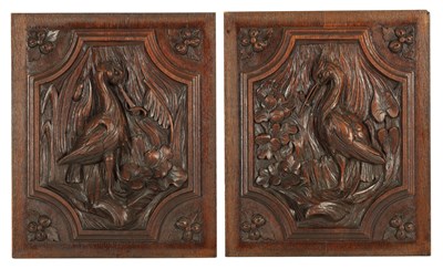 Lot 567 - A PAIR OF 19TH CENTURY CARVED OAK PANELS