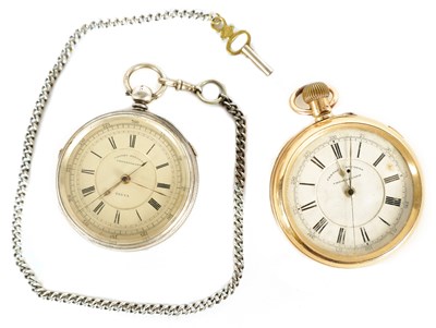 Lot 228 - TWO CENTRE SECONDS CHRONOGRAPH POCKET WATCHES