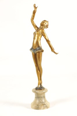 Lot 622 - A STYLISH ART DECO GILT METAL FIGURE OF A DANCER