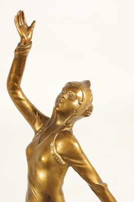 Lot 622 - A STYLISH ART DECO GILT METAL FIGURE OF A DANCER