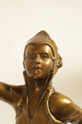 Lot 622 - A STYLISH ART DECO GILT METAL FIGURE OF A DANCER