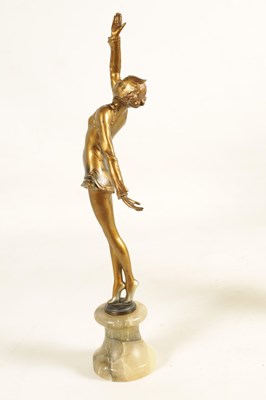 Lot 622 - A STYLISH ART DECO GILT METAL FIGURE OF A DANCER