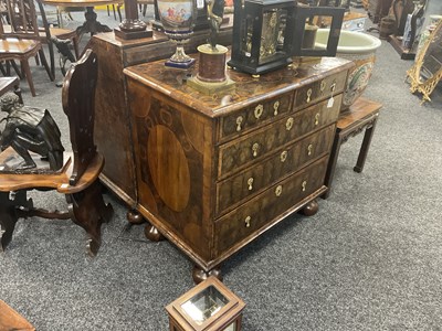 Lot 726 - A FINE WILLIAM AND MARY OYSTERED LABURNUM INLAID CHEST OF DRAWERS