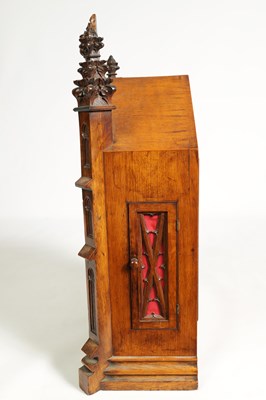 Lot 441 - W. ROSKELL, & CO. LIVERPOOL. A LATE 19TH CENTURY GOTHIC OAK TRIPLE FUSEE BRACKET CLOCK