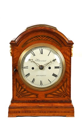 Lot 497 - BARWISE, LONDON. A REGENCY INLAID SATINWOOD DOUBLE FUSEE PAD TOP BRACKET CLOCK