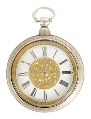 Lot 240 - W.F. LEGGATT, STOWMARKET. A MID 19TH CENTURY SILVER PAIR CASED VERGE POCKET WATCH