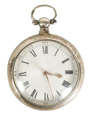 Lot 238 - THOMAS MARTIN, LONDON. A 19TH CENTURY SILVER PAIR CASED VERGE POCKET WATCH