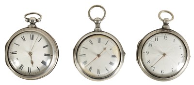 Lot 241 - SILVER PAIR CASED VERGE POCKET WATCH