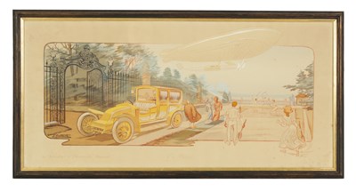 Lot 374 - ERNEST MONTAUT (1878-1909) AN ORIGINAL EARLY 20TH CENTURY ART DECO STYLE HAND COLOURED LITHOGRAPH BY FAMOUS MOTORING ARTIST ERNEST MONTAUT