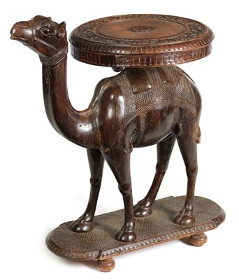 Lot 81 - AN EARLY 20TH CENTURY CARVED ANGLO INDIAN TABLE