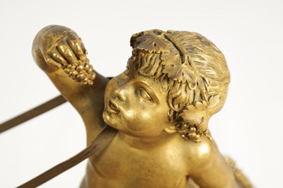 Lot 384 - A FINE AND RARE 19TH CENTURY FRENCH EMPIRE ORMOLU AND BRONZE MANTEL CLOCK FORMED AS A CHARIOT PULLED BY CHEETAHS