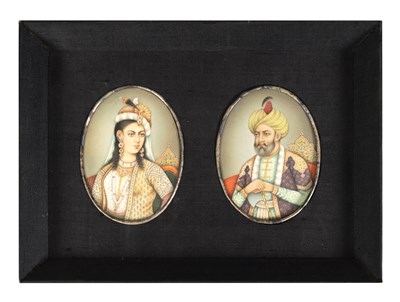 Lot 100 - A PAIR OF LATE 19TH CENTURY INDIAN MINIATURES ON IVORY