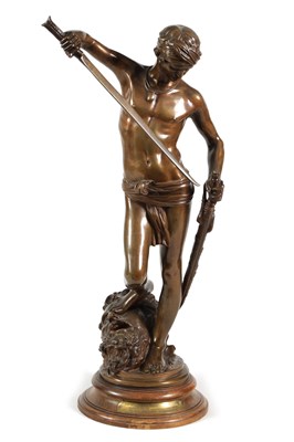 Lot 610 - ANTONIN MERCIE. AN EARLY 20TH CENTURY PATINATED FIGURAL BRONZE SCULPTURE