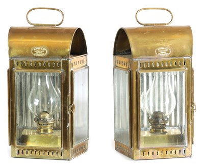 Lot 298 - A PAIR OF 19TH CENTURY DAVEY & CO LONDON LTD. SHIPS CABIN OIL LANTERNS