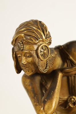 Lot 599 - CLARE JEANNE ROBERTE COLINET (1880-1950). A STYLISH ART DECO GILT BRONZE SCULPTURE DEPICTING A YOUNG DANCING GIRL