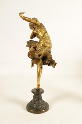 Lot 599 - CLARE JEANNE ROBERTE COLINET (1880-1950). A STYLISH ART DECO GILT BRONZE SCULPTURE DEPICTING A YOUNG DANCING GIRL