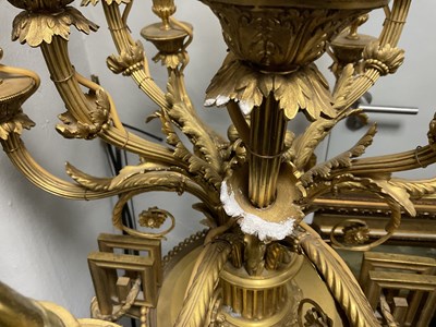 Lot 603 - A FINE AND MONUMENTAL PAIR OF FRENCH 19TH CENTURY GILT OROMLU AND SERVES PORCELAIN FLOOR STANDING VASE SHAPED CANDELABRA