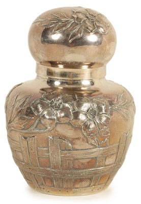 Lot 266 - AN ART NOUVEAU EUROPEAN SILVER WISKEMANN TEA CADDY