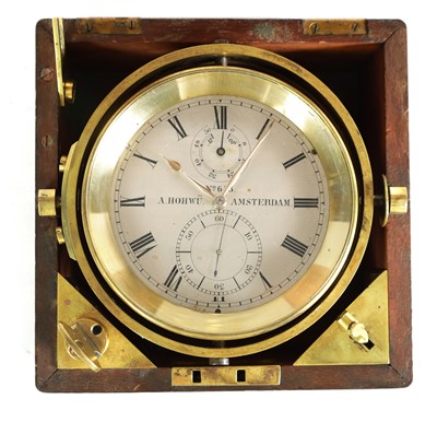 Lot 401 - A. HOHWU, AMSTERDAM. A MID 19TH CENTURY TWO-DAY MARINE CHRONOMETER