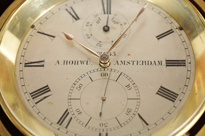 Lot 401 - A. HOHWU, AMSTERDAM. A MID 19TH CENTURY TWO-DAY MARINE CHRONOMETER