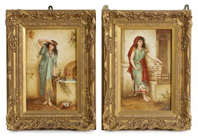 Lot 40 - A PAIR OF LATE 19TH CENTURY VIENNA PORCELAIN PLAQUES