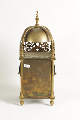 Lot 435 - A LATE 19TH CENTURY DOUBLE FUSEE BRASS  LANTERN CLOCK OF 17TH CENTURY DESIGN