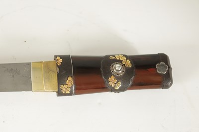 Lot 197 - A JAPANESE MEIJI PERIOD LACQUERWORK AND MIXED METAL TANTO