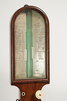 Lot 468 - CHARLES FRODSHAM, 84 STRAND, LONDON. A 19TH CENTURY ROSEWOOD ARCHED TOP MERCURY STICK BAROMETER