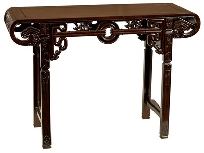 Lot 153 - A 19TH CENTURY CHINESE HARDWOOD ALTAR TABLE