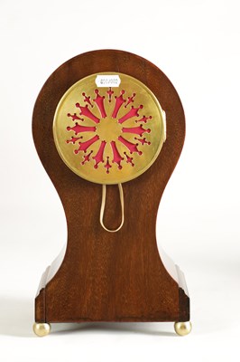 Lot 393 - A LATE 19TH CENTURY SHERATON REVIAL INLAID MAHOGANY BALLON SHAPED MANTEL CLOCK