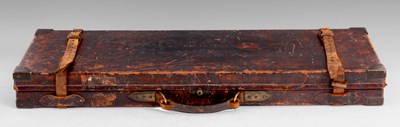 Lot 353 - A LATE 19th CENTURY LEATHER AND BRASS BOUND...