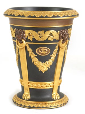 Lot 62 - A RARE GILDED AND BRONZED WEDGWOOD VASE