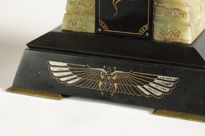 Lot 596 - A LARGE PAIR OF LATE 19TH CENTURY MARBLE AND ONYX EGYPTIAN REVIVAL OBELISKS