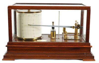 Lot 422 - AN EARLY 20TH CENTURY MAHOGANY BAROGRAPH