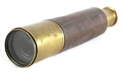 Lot 288 - A LATE 19TH CENTURY FOUR DRAW LEATHER BOUND TELESCOPE