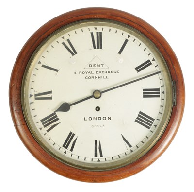 Lot 464 - DENT, 4 ROYAL EXCHANGE, CORNHILL, LONDON NO. 58578. A 19TH CENTURY 12" FUSEE HANGING WALL CLOCK