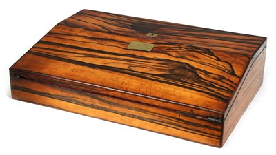 Lot 317 - A 19TH CENTURY ZEBRA WOOD WRITING SLOPE