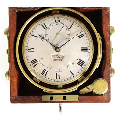 Lot 470 - EDMUND CROUCH, WORTHING. A RARE  EARLY 19TH CENTURY TWO-DAY MARINE CHRONOMETER