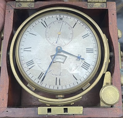 Lot 470 - EDMUND CROUCH, WORTHING. A RARE  EARLY 19TH CENTURY TWO-DAY MARINE CHRONOMETER