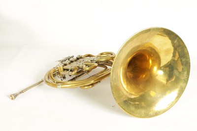 Lot 136 - A 20TH CENTURY WELTKLANG BRASS AND SILVERED FRENCH HORN