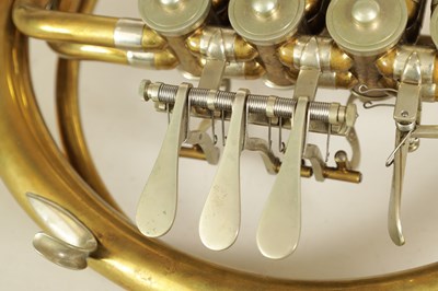 Lot 136 - A 20TH CENTURY WELTKLANG BRASS AND SILVERED FRENCH HORN