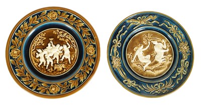 Lot 34 - TWO 19TH CENTURY AUSTRIAN GEBRÜDER SCHUTZ MAJOLICA WALL PLAQUES