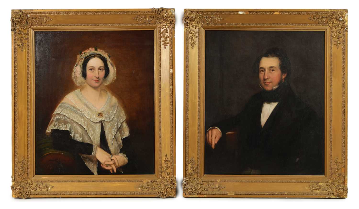 Lot 363 - A PAIR OF 19TH CENTURY OILS ON CANVAS PORTRAITS