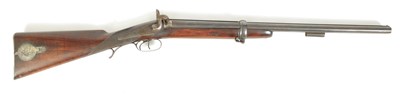 Lot 276 - A MID 19TH CENTURY JACOBS STYLE MILITARY DOUBLE BARREL PERCUSSION CARBINE