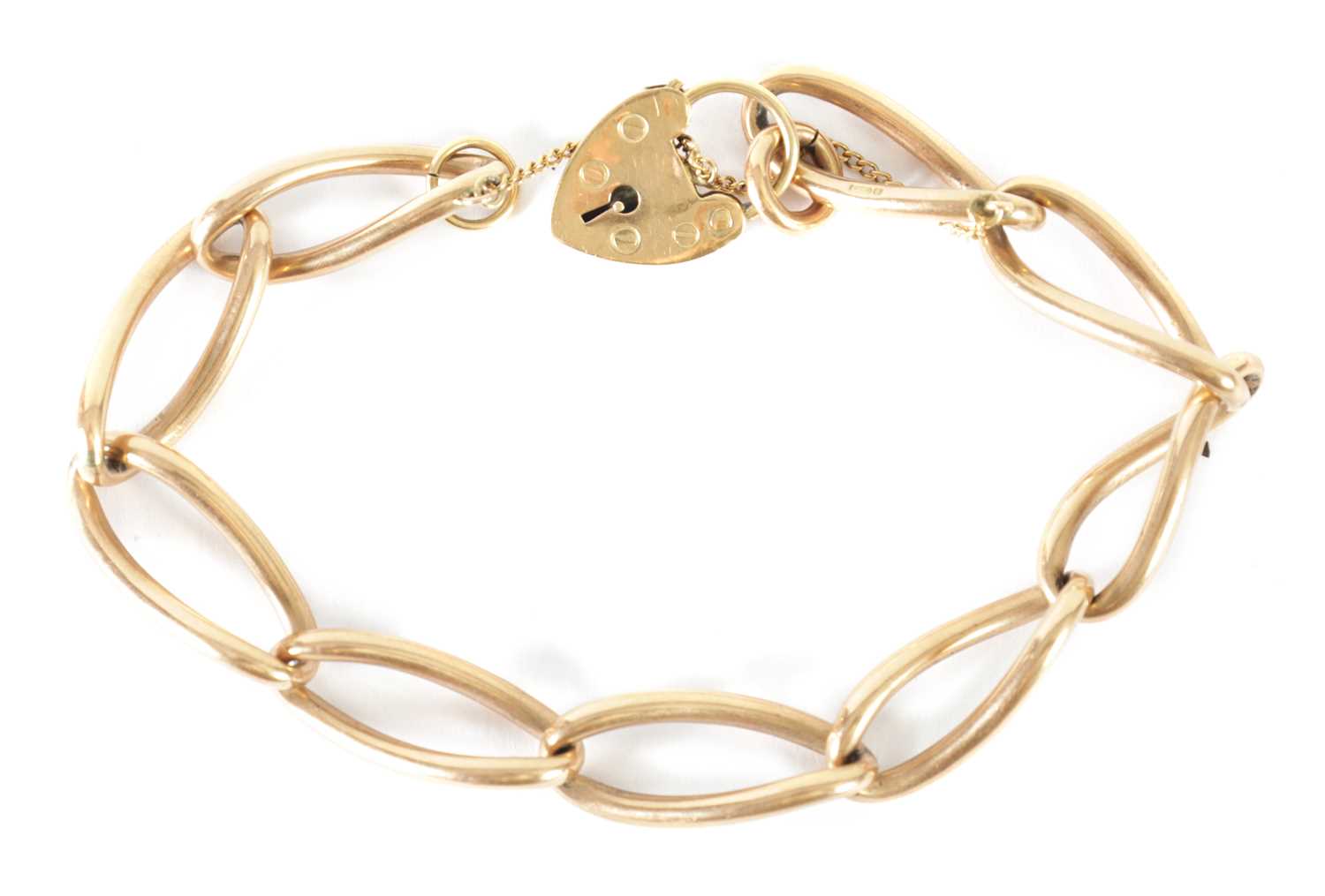 Lot 273 - A 9CT ROSE GOLD LOCKET BRACELET