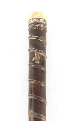 Lot 702 - A RARE EARLY 19TH CENTURY GENTLEMAN'S TORTOISESHELL AND IVORY TELESCOPE WALKING CANE SIGNED G. WILSON, LONDON