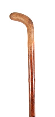 Lot 642 - AN UNUSUAL 19TH CENTURY PENWORK WALKING STICK