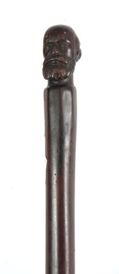 Lot 688 - A 19TH CENTURY ROSEWOOD WALKING STICK