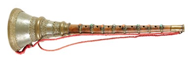 Lot 143 - A TIBETAN GAYALING RITUAL TRUMPET